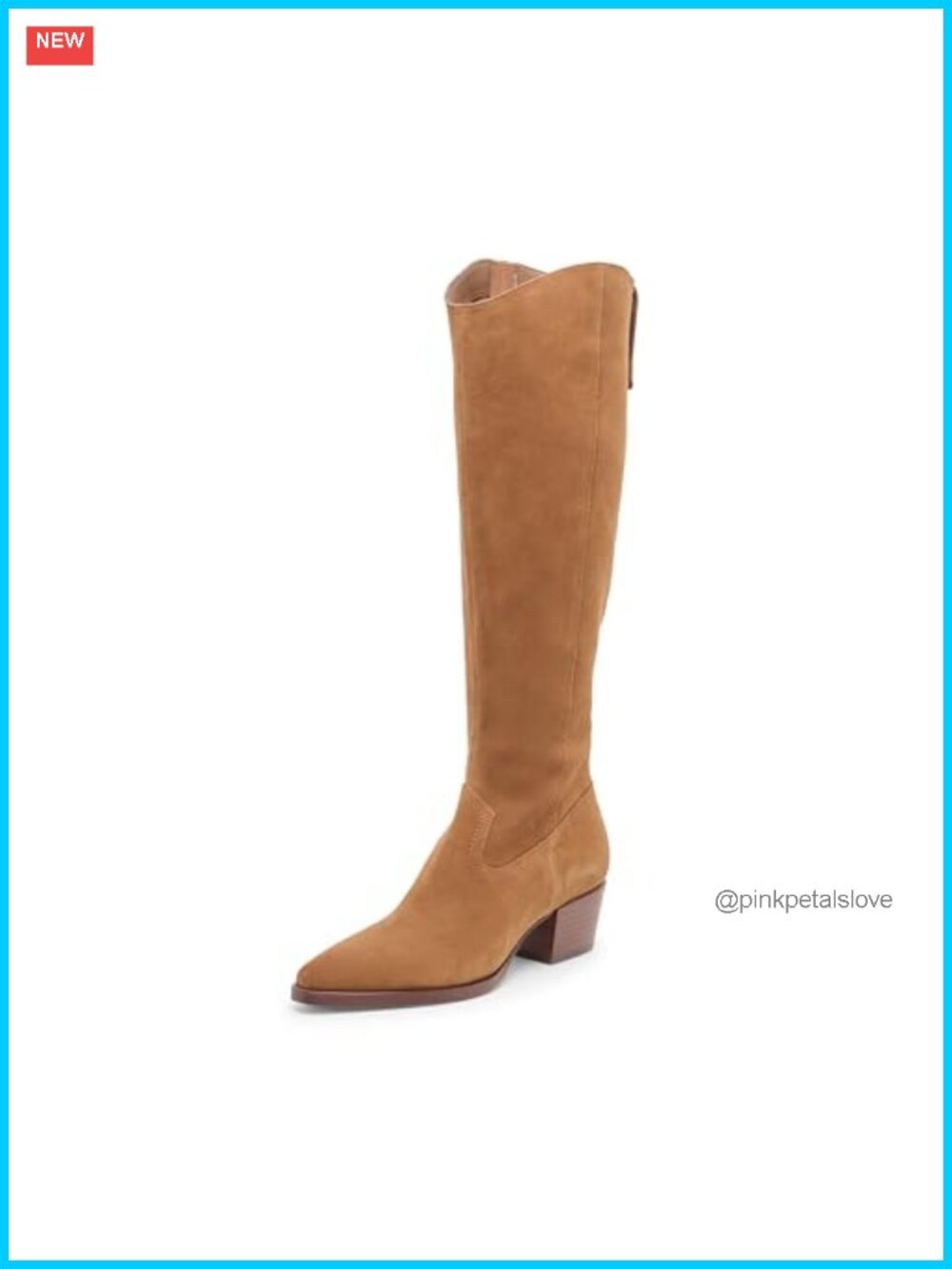 Waterproof Knee High Boot Block Heel Recycled Materials